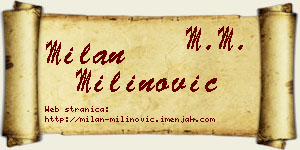 Milan Milinović vizit kartica